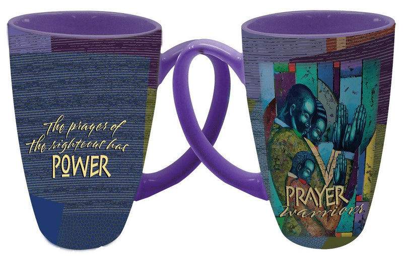 Prayer Warrior Latte Mug - Larry Poncho Brown - Luv That Art 
