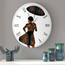 Brella Girl 1 African American Metal wall clock - Luv That Art