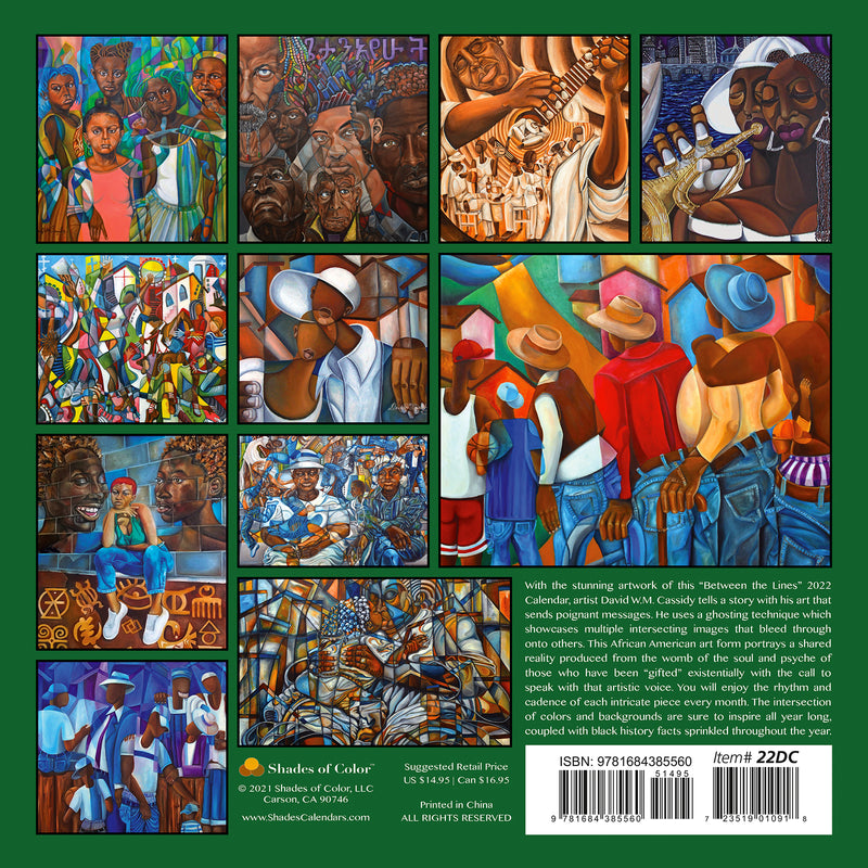 BETWEEN THE LINES  2022 AFRICAN AMERICAN WALL CALENDAR - Luv That Art 