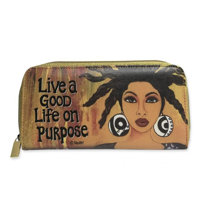 Live a good life on purpose - long wallet - Luv That Art 