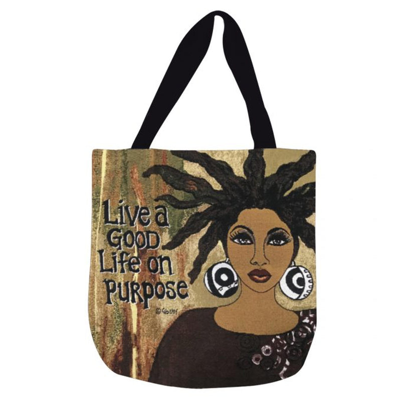 Live a good life on purpose tote bag - Luv That Art 
