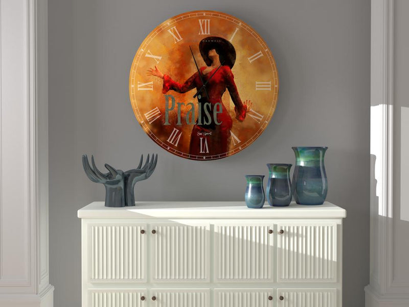Faith Praise - African American Metal wall clock - Luv That Art 
