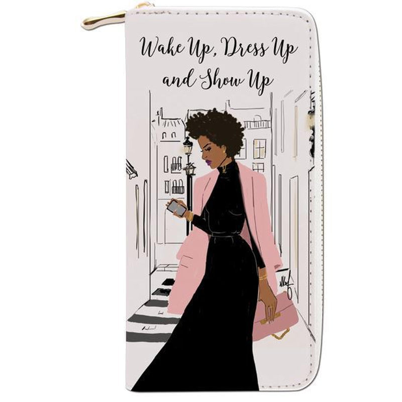 Wake-Up-Dress-Up  African American ladies wallet - Luv That Art 