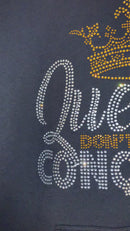 Queens Don't Quit We Conquer Rhinestone Hoodie - Sweatshirt