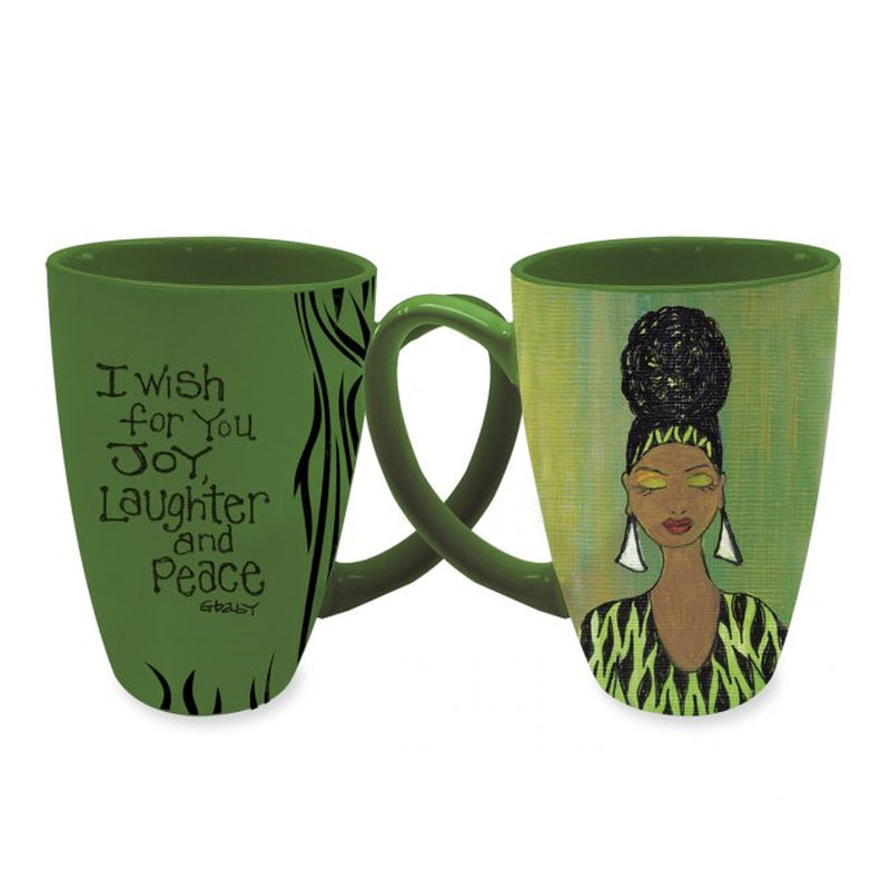 I Wish For You Joy, Laughter and Peace  Latte Mug - Gbaby - Luv That Art 