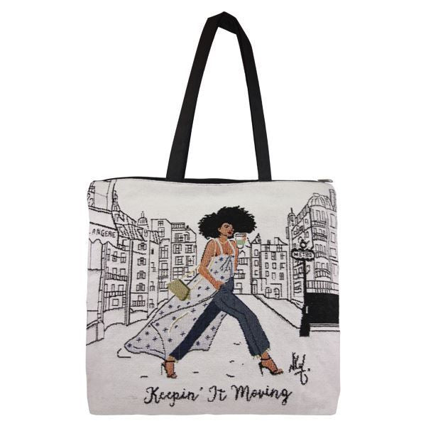 Keepin it moving - African American tote - Luv That Art 