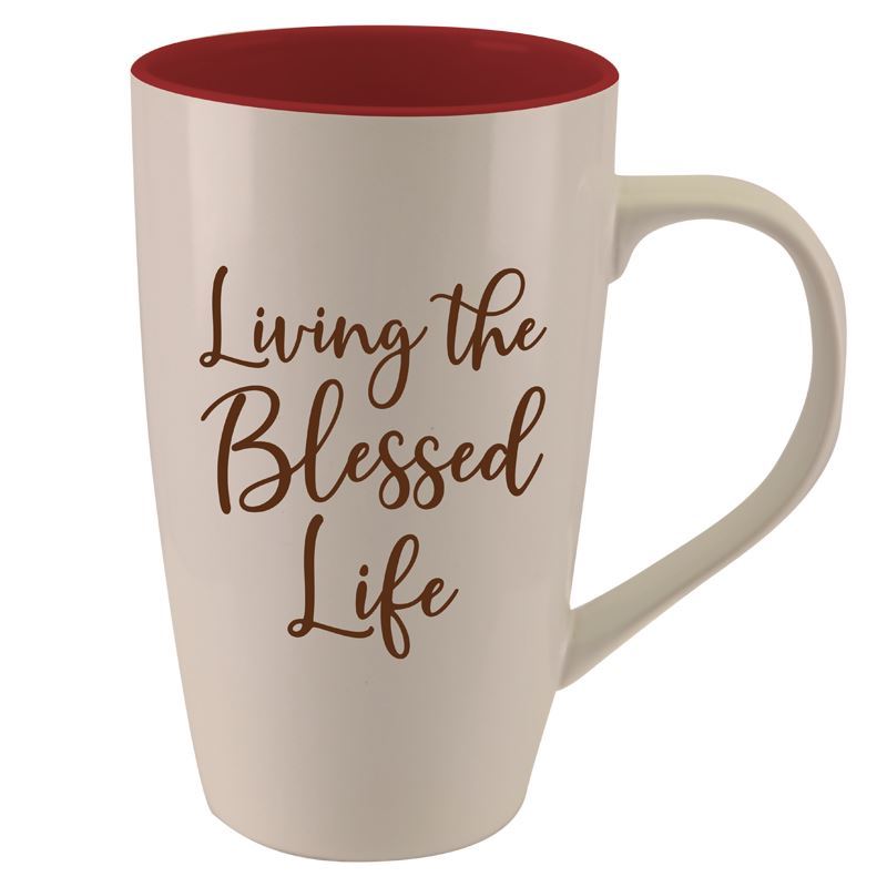 Living the Blessed Life - latte mug - Luv That Art 