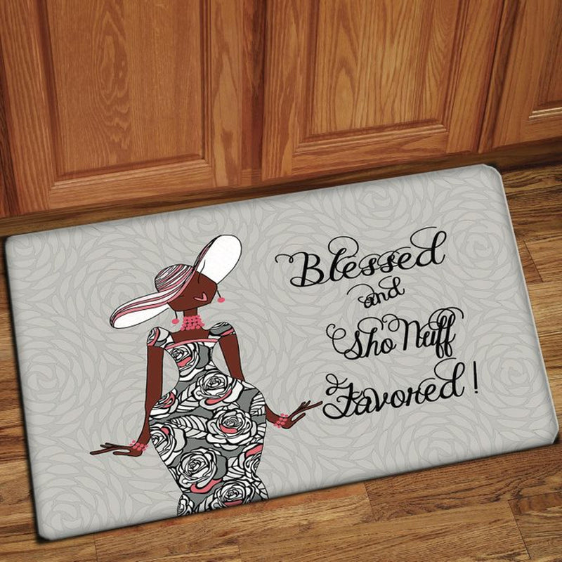 Blessed and sho nuf favored interior floor mat - Luv That Art 