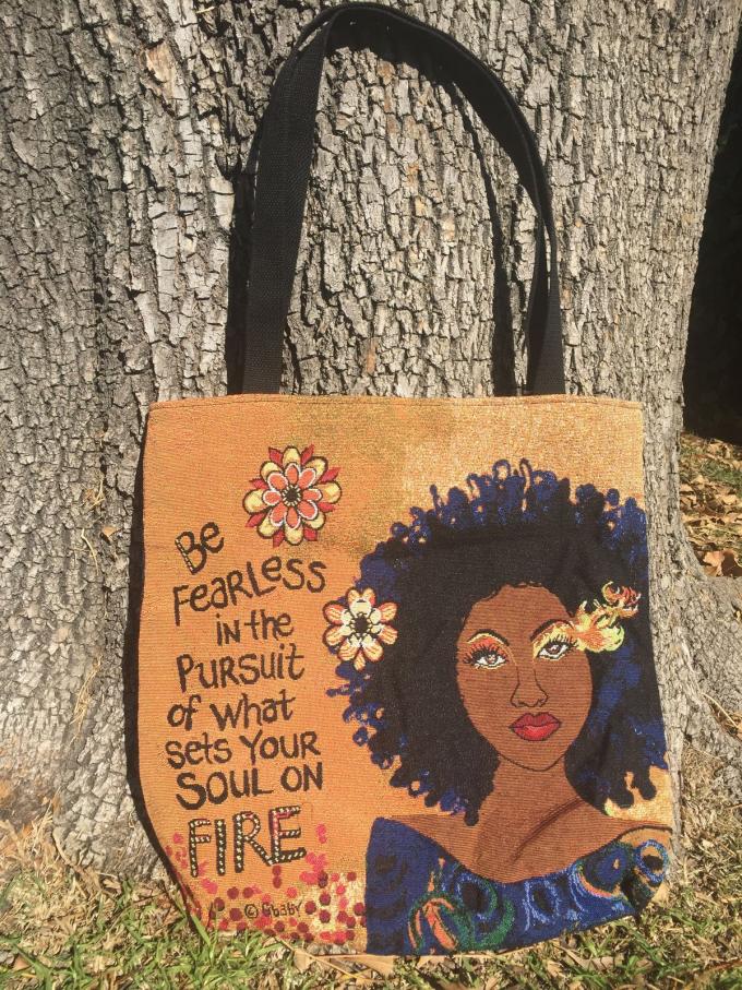 Soul on Fire African American  tote bag - Gbaby - Luv That Art 