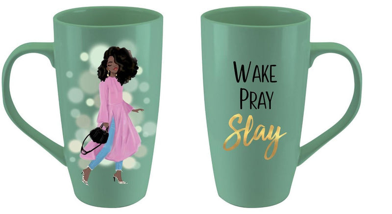 Wake Pray Slay - Latte Mug - Luv That Art 