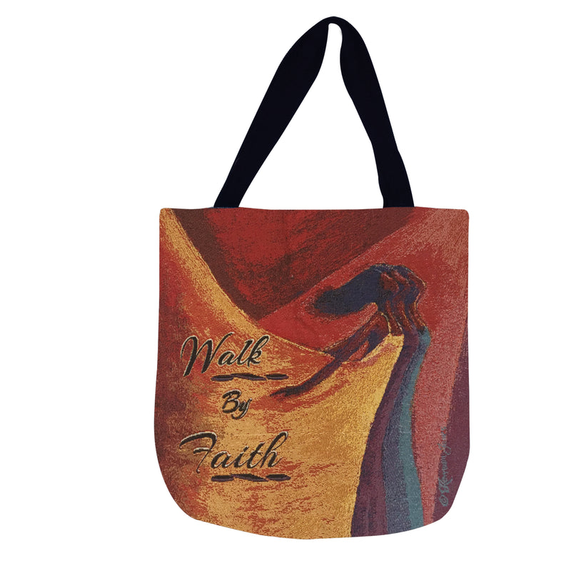 Walk By faith African American tote bag - Luv That Art 